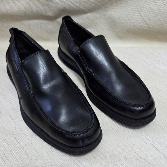DEER Stag mens black leather slide on dress shoes/loafers size 8.5W  worn once - Picture 7 of 8